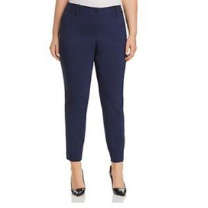 Michael Kors NWT Women's Plus Size 24W Navy Blue Slim Leg Mid-Rise Trouser Pants